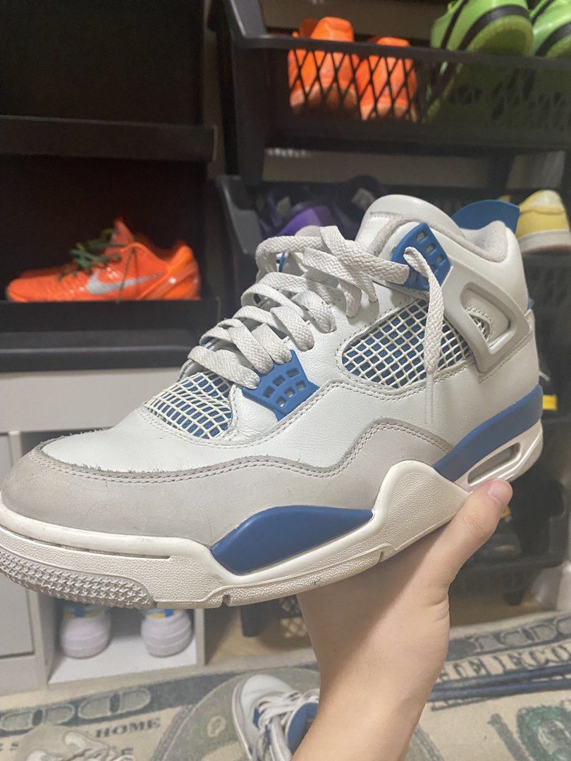 Jordan 4 Military Blue Size 10 US (Category: Sneakers) located in Pasig City. Submitted by hogthevision12 (Listing ID 1459528202, Image 1). Description: -Jordan 4 Military Blue - US 10 -used -with box -dm for more photos or mssnger .