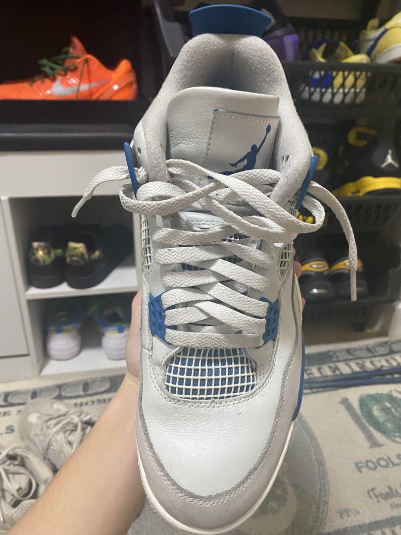 Jordan 4 Military Blue Size 10 US (Category: Sneakers) located in Pasig City. Submitted by hogthevision12 (Listing ID 1459528202, Image 2). Description: -Jordan 4 Military Blue - US 10 -used -with box -dm for more photos or mssnger .