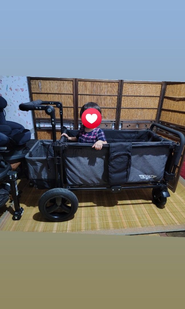 Keenz Wagon Stroller — 2-Seater (Category: Strollers) located in Dasmarinas. Submitted by k3japanstoreph (Listing ID 1459609164, Image 2). Description: FOR SALE Preloved Keenz Wagon Stroller — 2-Seater Ang daming storage! 😍 Good condition ✅ Washed, cleaned, and ready to use ✅ Please expect some signs of usage since this is a preloved item Actual photos (WYSIWYG) ❌ No return, no exchange ✅ Pneumatic Back Tires ✅ 5-Point Safety Belt ✅ Adjustable H
