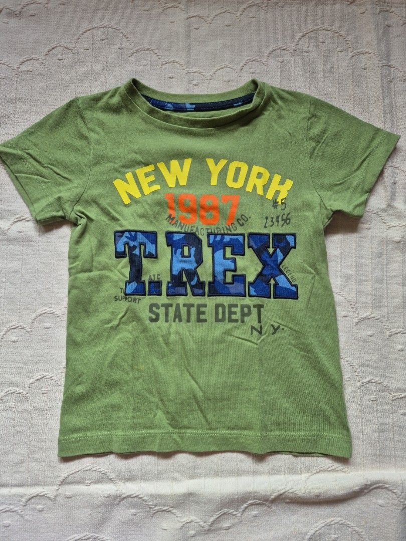 Kids tshirt (Category: Babies & Kids Fashion) located in Quezon City. Submitted by littlefonsy (Listing ID 1459527409, Image 1). Description: Mothercare tshirt green color for 4 years old. Never used, only stored.