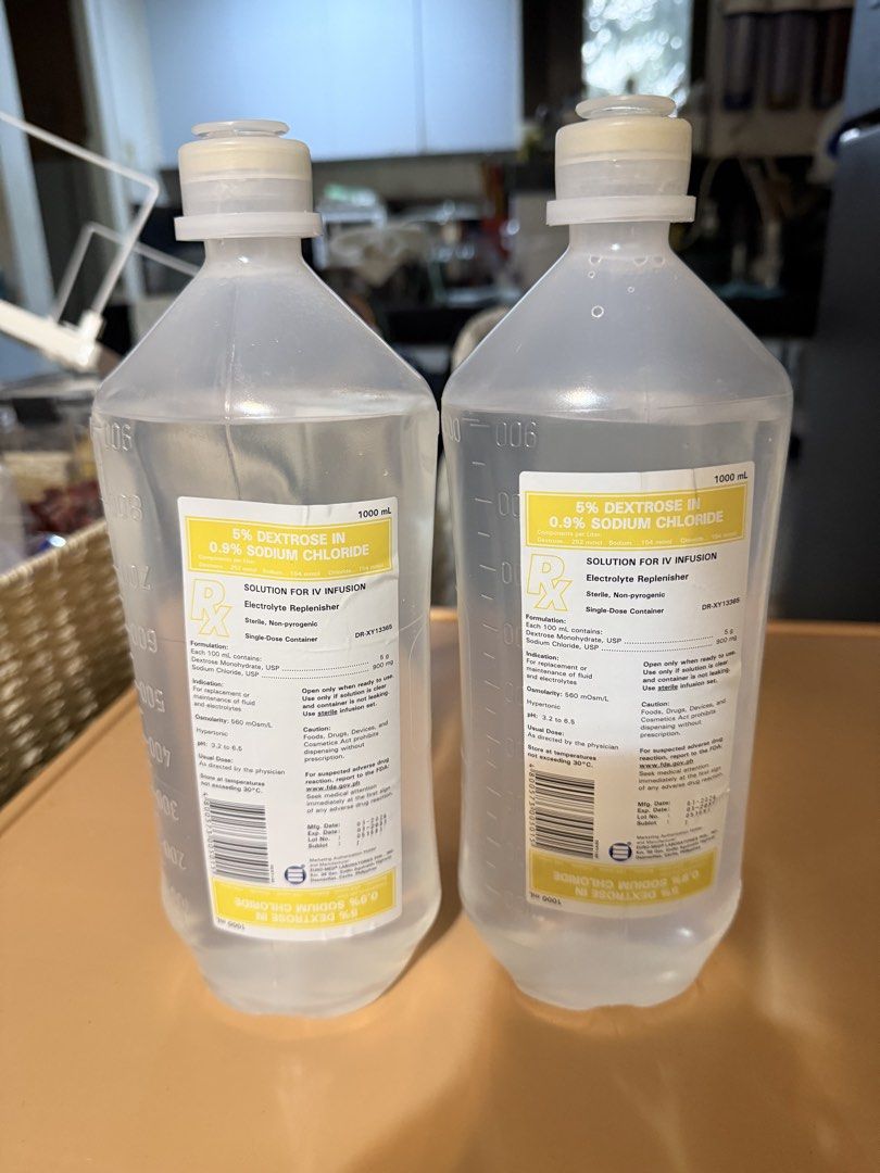 Lactated Ringer's Solution & Dextrose Saline IV Fluids (Category: Medical Supplies & Tools) located in Mandaluyong City. Submitted by bryllepogi (Listing ID 1459629071, Image 2). Description: - 3 bottles of Lactated Ringer's Solution (1L each) - 2 bottles of 5% Dextrose in 0.9% Sodium Chloride (1000mL each) - Sterile and non-pyrogenic IV infusion solutions - Ideal for electrolyte replenishment - Suitable for suspected dehydration or electrolyte i