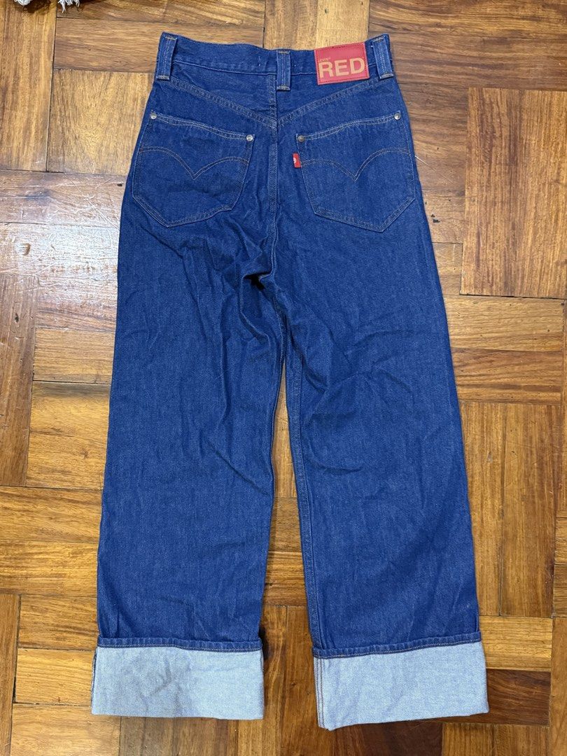 Levi's RED High Loose Jeans Size 25 (Category: Jeans) located in Caloocan City. Submitted by oceans18 (Listing ID 1459532605, Image 2). Description: - Brand: Levi's RED - Fit: High Loose Fit - Size: 25 - Wash: Dark Wash Denim - Features: Cuffed Hems, Classic Five-Pocket Styling - Style: Great for a casual look.