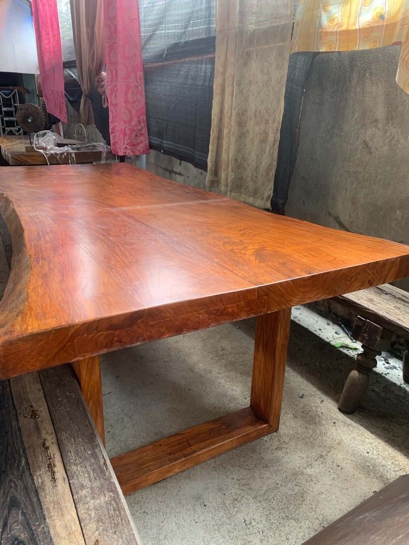 Live edge Dining Table for sale (Category: Office Furniture & Fixtures) located in Quezon City. Submitted by jhanjhan23 (Listing ID 1459622241, Image 2). Description: live edge Dining Table for sale good for 8-10 Seaters narra wood materials 8ft lenght loc Binangonan Rizal.