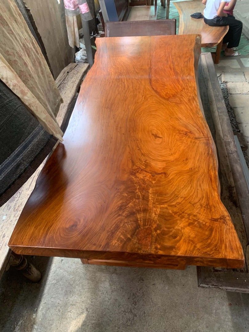 Live edge Dining Table for sale (Category: Office Furniture & Fixtures) located in Quezon City. Submitted by jhanjhan23 (Listing ID 1459622241, Image 1). Description: live edge Dining Table for sale good for 8-10 Seaters narra wood materials 8ft lenght loc Binangonan Rizal.