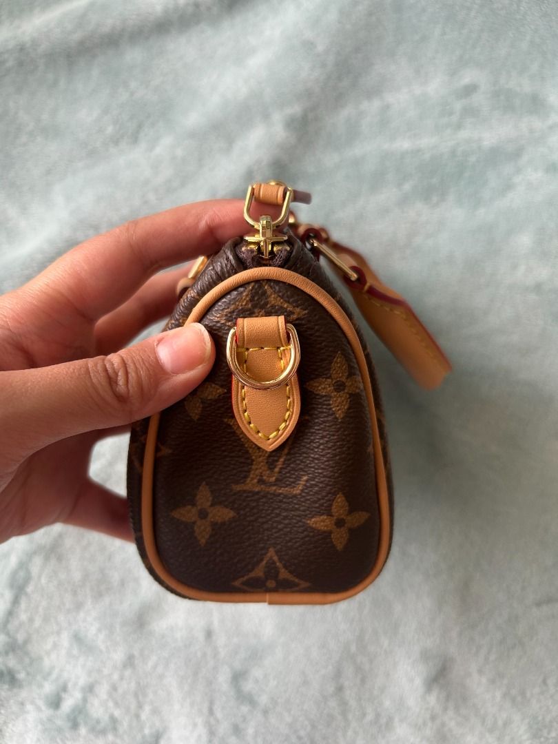 Louis Vuitton Speedy Nano in Monogram Canvas 👜 (Category: Luxury Bags & Wallets) located in Dasmarinas. Submitted by kikayjoe (Listing ID 1459517825, Image 3). Description: - Grade A rep, about 85-90% to the OG - NO damage at all, no odor etc. - Comes with full inclusions: LV Box, dust bag, receipt holder, etc - Comes with FREEBIES: 2 twillies - Lightly used! Got compliments with this bag! Took care of it like my baby, haha 🥰 - SLIGHTLY NEGOTIA