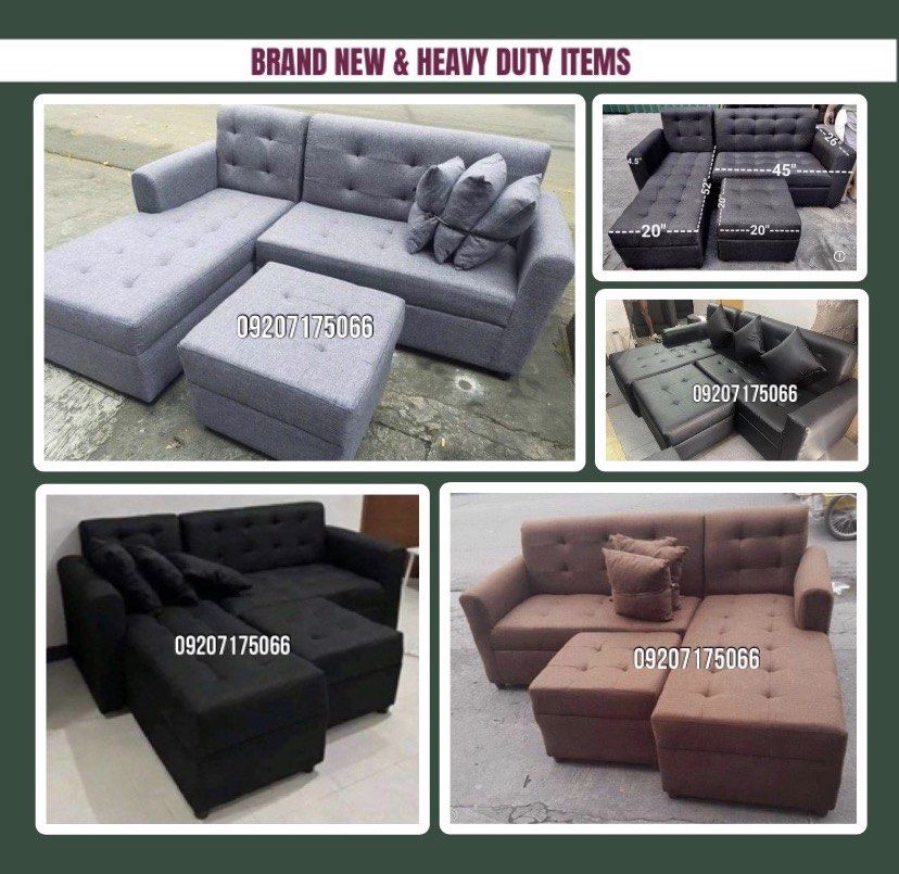 L-shape sofa (Category: Sofas) located in Paranaque City. Submitted by aaronn2 (Listing ID 1459555452, Image 1). Description: SUPPLIER AND MANUFACTURER •HEAVY DUTY AND BRAND NEW ITEMS HOME FURNITURES SINGLE DECK (MILITARY FLAT BAR) •30”x75” = P1,600 •36”x75” = P1,800 •42”x75” = P2,700 •48”x75” = P3,000 •54”x75” = P3,400 SINGLE DECK (TUBE TYPE) •30”x75” = P2,200 •36”x75” = P2,500 •48”x75” = P2,800 •54”x75” = P3,200 •60”x75” = P3,500 SINGLE DECK (S