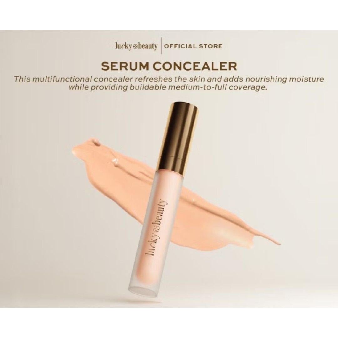 Lucky Beauty Serum Concealer makeup (Category: Makeup) located in Quezon City. Submitted by rosepam (Listing ID 1459564945, Image 1). Description: Lucky Beauty Serum Concealer 5ml exp 2027/03 Shade: 80/EACH .. FIX PRICE Sepia (medium)- 1 PC available New, sealed Authentic/original (from Official Store) Rfs: too many (di magagamit lahat).