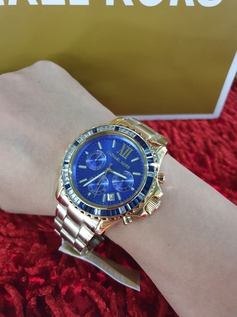 M K watch (Category: Women's Watches) located in Manila. Submitted by lynn-watchesshop (Listing ID 1459593342, Image 1). Description: Everest M K blue saphire stone movable chronograph protected by saphire glass😍😍😍.