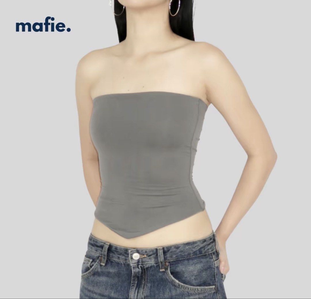 Mafie. Grey Tube Top (Category: Others Tops) located in Manila. Submitted by superjoannakyle (Listing ID 1459508275, Image 1). Description: - Chic grey tube top from Mafie - Simple and versatile design - Stretchy material for a comfortable fit - Pairs perfectly with jeans or skirts - Ideal for layering or wearing on its own.