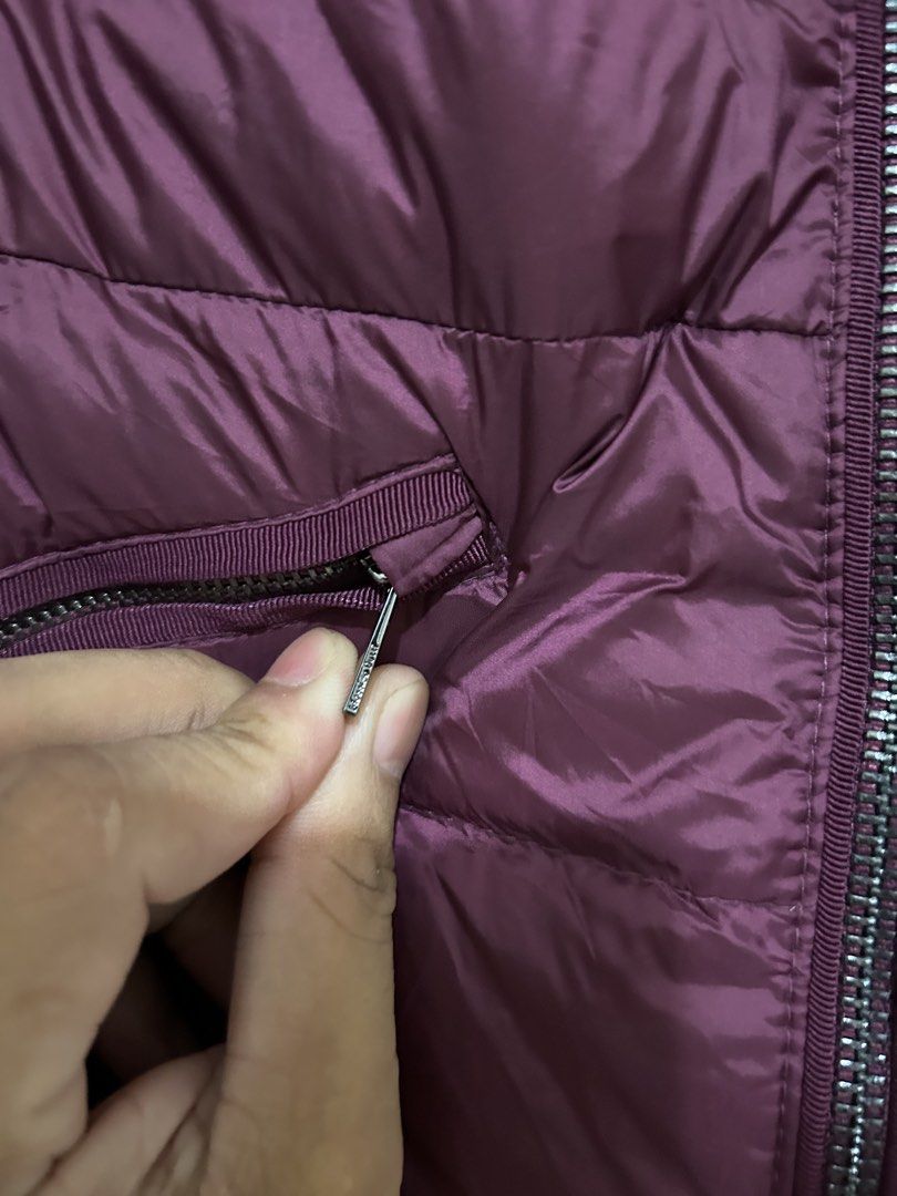 Massimo Dutti Purple Feather-Down Hooded Puffer Jacket XS (Category: Coats, Jackets and Outerwear) located in Manila. Submitted by shiecadapan (Listing ID 1459604333, Image 3). Description: Massimo Dutti hooded puffer in purple. Feather-down fill, zip-up front, zippered pockets. Pre-owned with no visible wear. Made in Vietnam..