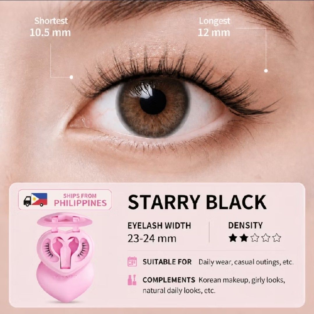 MAYSEEN Magnetic False Eyelash Kit - Starry Black (Category: Makeup) located in Makati City. Submitted by camzahamnida (Listing ID 1459635095, Image 2). Description: - Achieve beautiful, natural-looking lashes effortlessly. - MAYSEEN Magnetic False Eyelash Kit for easy application. - No glue needed, just magnetic application. - Reusable and great for daily wear or casual outings. - Includes an integrated storage box for convenient travel. - Say g