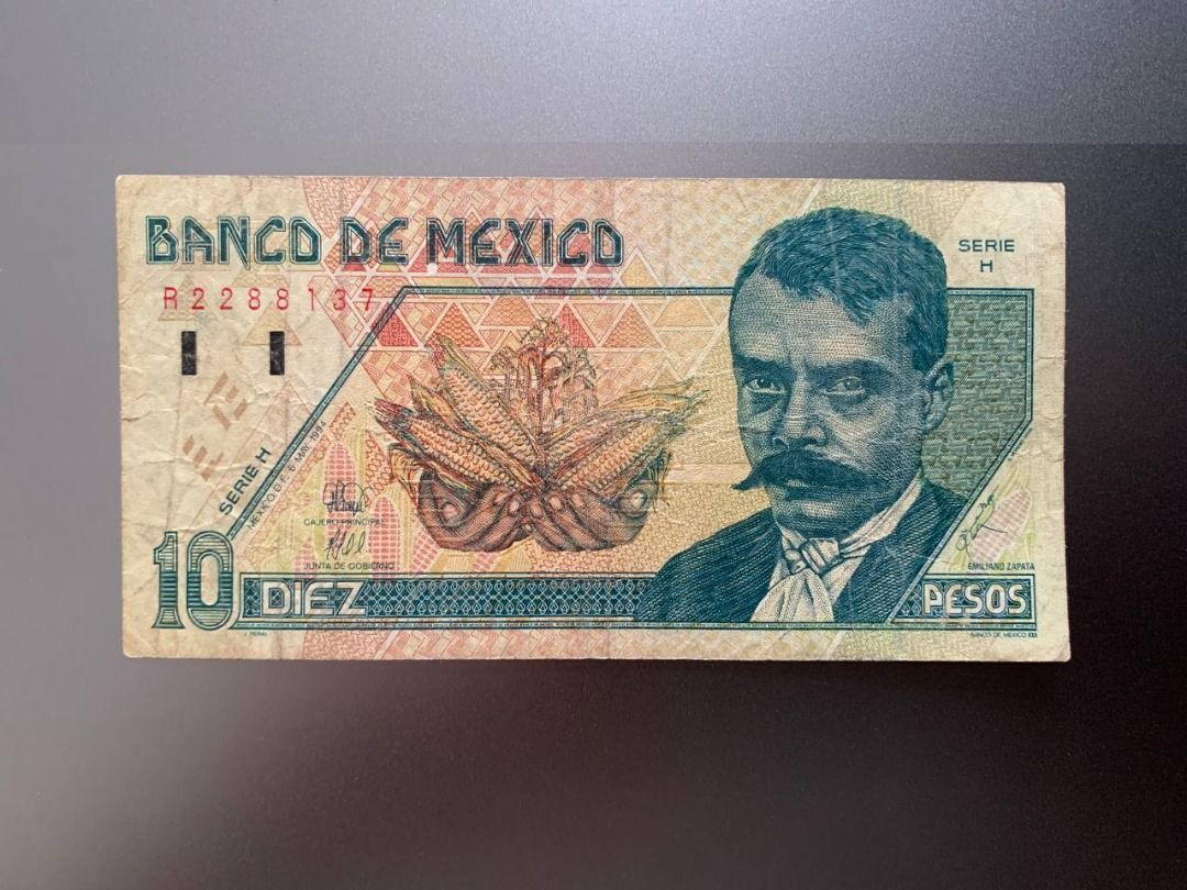 Mexico 10 Pesos Banknote (Category: Currency) located in Indang. Submitted by vykolektor (Listing ID 1459611071, Image 1). Description: Mexico 10 pesos Condition in photos.