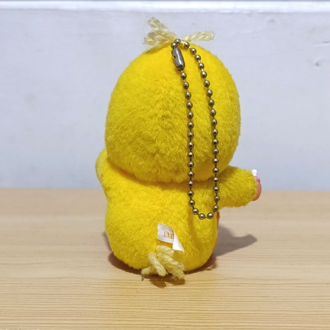 Monchhichi Duck Mascot Keychain (Category: Character Goods) located in Pasig City. Submitted by dy_avenue (Listing ID 1459607715, Image 2). Description: - monchhichi duck keychain charm - official sekiguchi, vintage - approx 8cm - as is, needs a little cleaning - from surplus - x sensi.