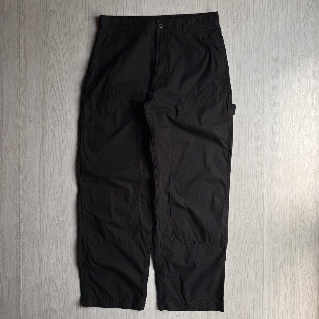 Musinsa Standard Double-knee carpenter pants (Category: Jeans) located in Zamboanga. Submitted by rustic.rev (Listing ID 1459520088, Image 1). Description: Musinsa Standard Double-knee carpenter pants Very good condition, no flaws. Tagged: 32” fits 33” Measurements: Waist: 16.5” Front rise: 12.5” Thigh: 14” Leg opening: 9.5” Inseam: 29” Outseam: 40.7” ₱1,290 + sf.