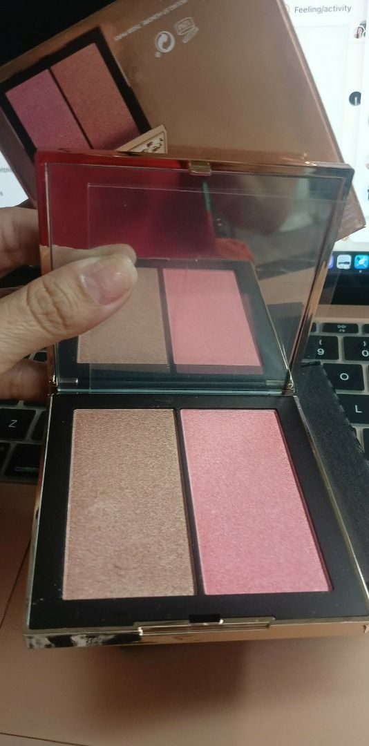 NARS Blush and Highlighter Duo Palette (Category: Makeup) located in Caloocan City. Submitted by goldendeer.a81a9f (Listing ID 1459497382, Image 1). Description: - Two shades in one convenient compact: shimmery bronzer/highlighter and rosy pink blush. - Adds dimension and color to your cheeks for a natural, radiant look. - Features elegant rose gold toned packaging. - Compact and travel-friendly for easy application anytime, anywhere..