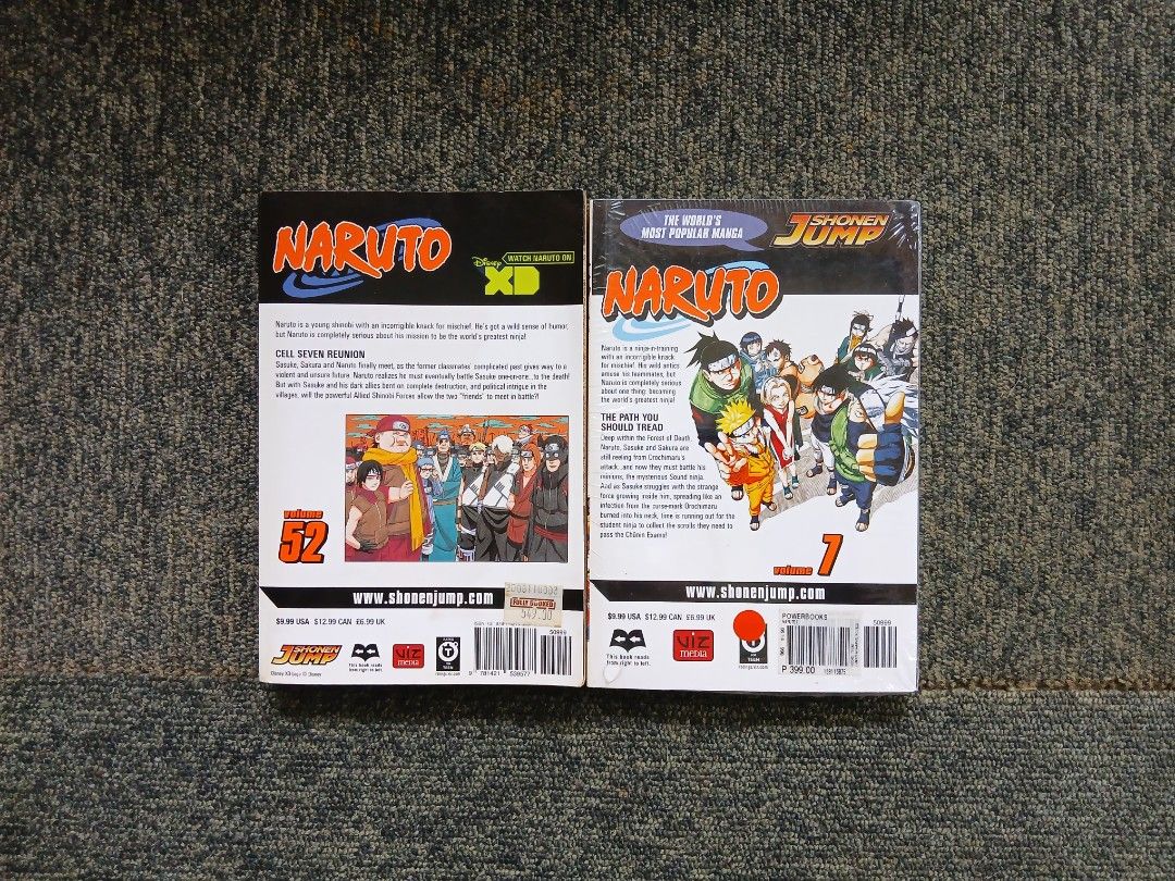 Naruto manga (Category: Comics & Manga) located in Jose Panganiban. Submitted by ilovepheromones8_8 (Listing ID 1459534389, Image 2). Description: 180 for vol52 350 for vol 7 bnew sealed can discount if will buy both Mop-gcash mod-jnt pm for inquiries.