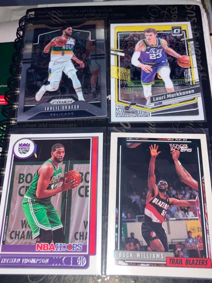 NBA Cards (Category: Raw Singles) located in Manila. Submitted by jtoyzandcollectibles (Listing ID 1459661320, Image 3). Description: FS NBA Cards! ₱20 each Mix of vintage and modern cards from different sets: Fleer, Prizm, Donruss, Hoops, Optic, Mosaic, Topps, Skybox, Upper Deck Condition: All cards are sleeved and in good condition. ‼️ We only ship every Sunday & Monday night ‼️ 📌 Buyer shoulders shipping fee 📍 Cainta Rizal 💸 GCash only 🛵 L