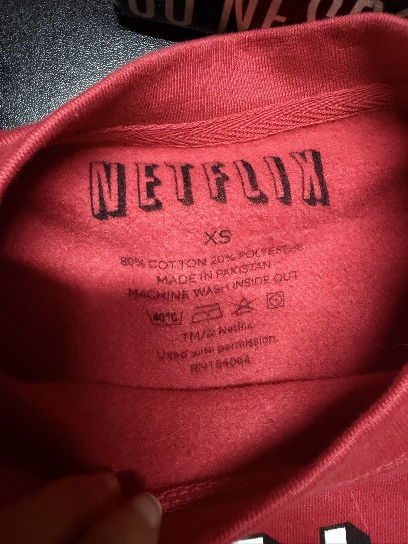 Netflix Sweatshirt (Category: Coats, Jackets and Outerwear) located in Las Pinas. Submitted by biatster (Listing ID 1459561704, Image 2). Description: From Netflix store in Hoywood, CA. Fits small since US size is big. No issues, used twice abroad..