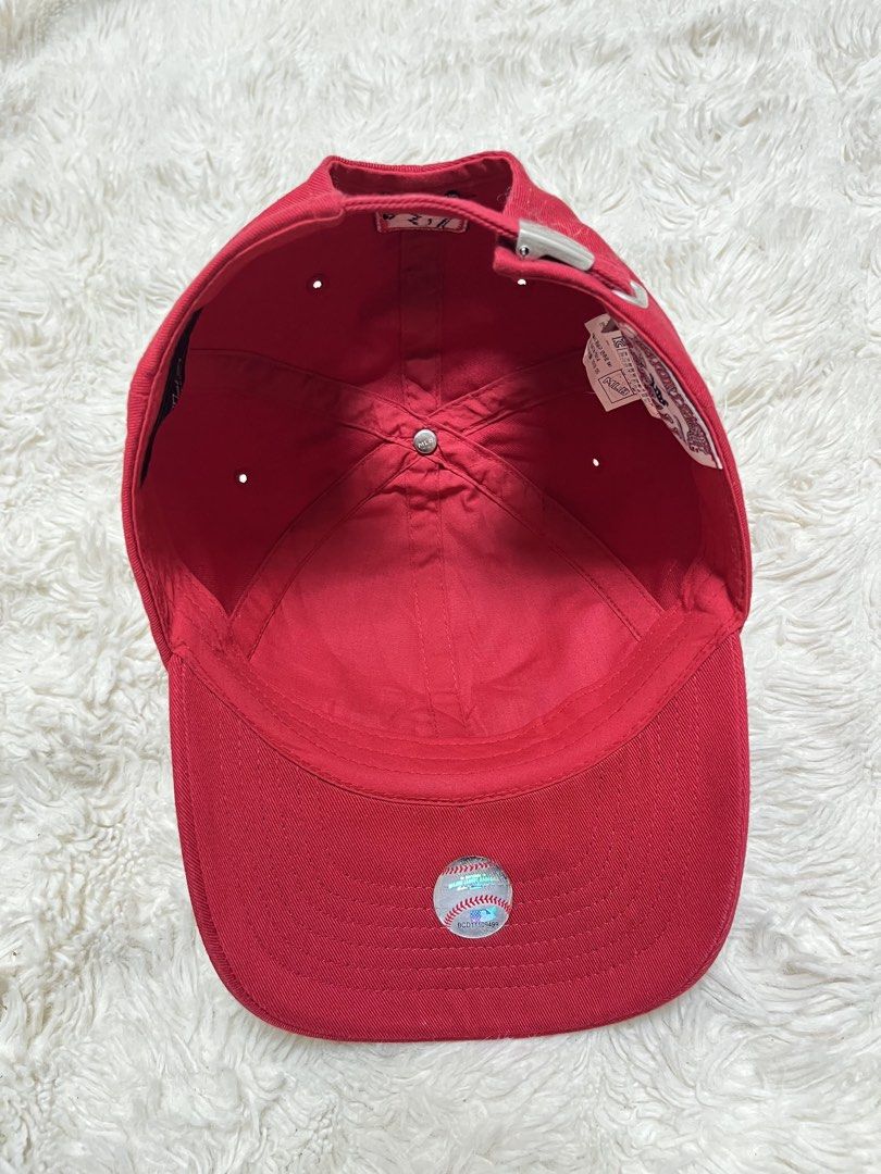 New York Yankees MLB Baseball Cap Red (Category: Caps & Hats) located in General Santos City (Dadiangas). Submitted by crisjayg (Listing ID 1459608317, Image 3). Description: - Red New York Yankees cap - Embroidered Yankees logo on front - MLB logo on the back - Adjustable strap for a comfortable fit - Includes MLB authenticity sticker inside - Perfect for any Yankees fan.