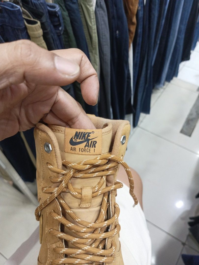 Nike Air Force 1 High Wheat CJ9178-700 (Category: Sneakers) located in Alaminos. Submitted by andreid12 (Listing ID 1459533405, Image 2). Description: - Brand: Nike - Model: Air Force 1 High - Color: Wheat/Tan - Size: US 10 / UK 9 / EU 44 - Style: Casual wear - Condition: Please check photos for details.