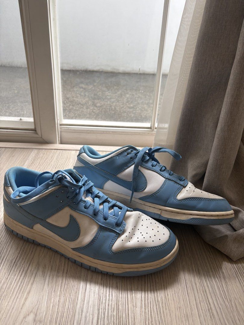 Nike Dunk Low University Blue White (no box) (Category: Sneakers) located in Paranaque City. Submitted by max_bully014 (Listing ID 1459501057, Image 1). Description: - Classic Nike Dunks - Colorway: University Blue and White - Popular and stylish silhouette - Ideal for casual wear and styling - just dirty no issues - Ready for a new owner.