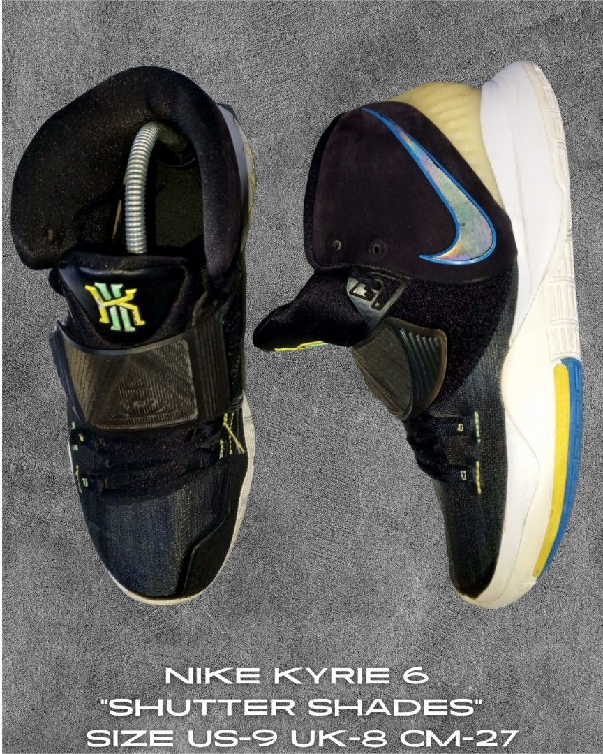 Nike Kyrie 6 "Shutter Shades" US 9 (Category: Sneakers) located in Taytay. Submitted by ThriftRacks (Listing ID 1459639072, Image 1). Description: PRELOVED/ THRIFTED - Nike Kyrie 6 "Shutter Shades" - Size: US 9 / UK 8 / CM 27 - Color: Black with iridescent Nike swoosh - Ideal for basketball and casual wear - Feel free to ask questions!.