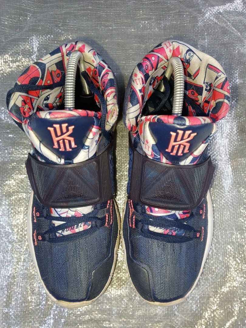 Nike Kyrie 6 "USA" US 8 (Category: Sneakers) located in Taytay. Submitted by ThriftRacks (Listing ID 1459635988, Image 3). Description: - Nike Kyrie 6 "USA" Basketball Shoes - Size: US 8 (UK 7, CM 26) - Color: Dark blue with red and white accents - Unique graphic print on inner lining and strap - Perfect for basketball or casual wear -issue as shown the photos.