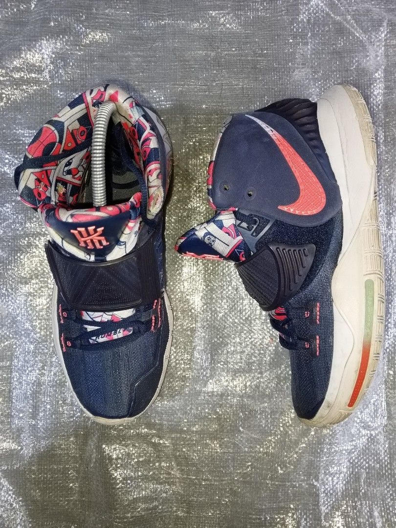 Nike Kyrie 6 "USA" US 8 (Category: Sneakers) located in Taytay. Submitted by ThriftRacks (Listing ID 1459635988, Image 2). Description: - Nike Kyrie 6 "USA" Basketball Shoes - Size: US 8 (UK 7, CM 26) - Color: Dark blue with red and white accents - Unique graphic print on inner lining and strap - Perfect for basketball or casual wear -issue as shown the photos.
