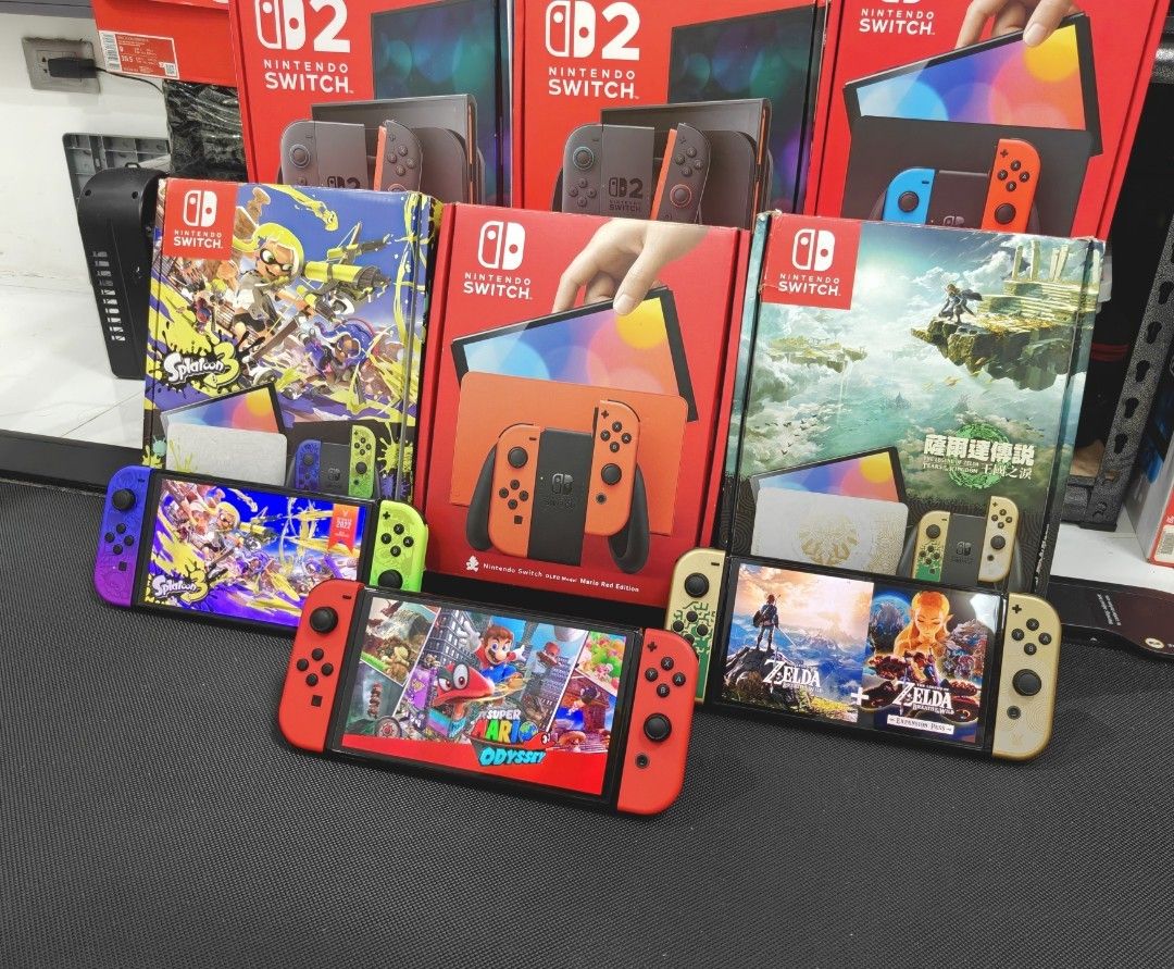 Nintendo Switch OLED Limited Edition with Free Games (Category: Nintendo) located in Manila. Submitted by nswitchgear (Listing ID 1459674035, Image 3). Description: 🎮 𝐅𝐎𝐑 𝐒𝐀𝐋𝐄: 𝐍𝐢𝐧𝐭𝐞𝐧𝐝𝐨 𝐒𝐰𝐢𝐭𝐜𝐡 𝐎𝐋𝐄𝐃 𝐌𝐨𝐝𝐞𝐥 with Free Games 🛒💰₱12,999 🎮Comes with 8 Accounts with Multiple Shared Game list can be installed no need to buy expensive games for mean time :) 📦 Complete Set: • Nintendo Switch OLED console •Dock • Joy-Con (L 