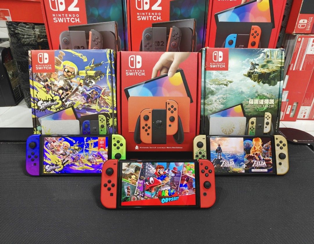 Nintendo Switch OLED Limited Edition with Free Games (Category: Nintendo) located in Manila. Submitted by nswitchgear (Listing ID 1459674035, Image 1). Description: 🎮 𝐅𝐎𝐑 𝐒𝐀𝐋𝐄: 𝐍𝐢𝐧𝐭𝐞𝐧𝐝𝐨 𝐒𝐰𝐢𝐭𝐜𝐡 𝐎𝐋𝐄𝐃 𝐌𝐨𝐝𝐞𝐥 with Free Games 🛒💰₱12,999 🎮Comes with 8 Accounts with Multiple Shared Game list can be installed no need to buy expensive games for mean time :) 📦 Complete Set: • Nintendo Switch OLED console •Dock • Joy-Con (L 