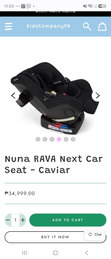 Nuna RAVA Next Car Seat - Caviar (Category: Car Seats) located in Pasig City. Submitted by pilarhc (Listing ID 1459518795, Image 3). Description: - Nuna RAVA Next Car Seat - Color: Caviar (Black) - Suitable for infants and toddlers - Secure 5-point harness - Easy installation.