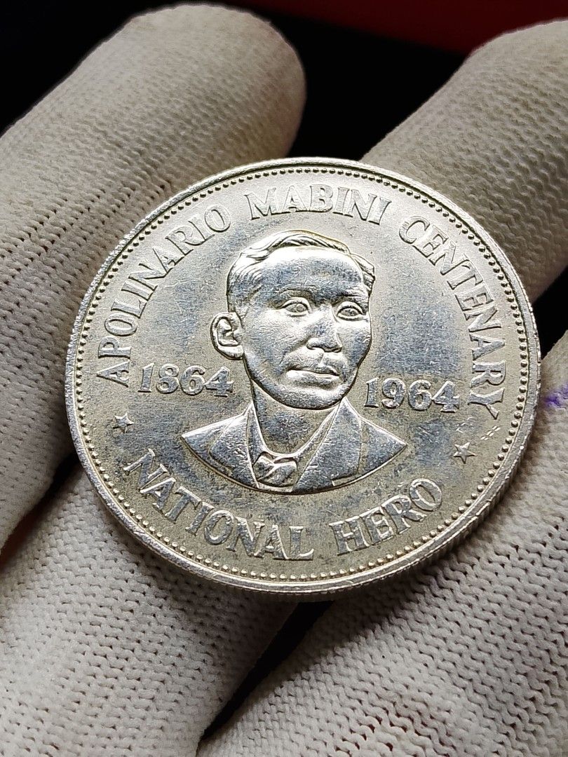 ONE PESO APOLINARIO MABINI SILVER (Category: Currency) located in Manila. Submitted by legitseller12 (Listing ID 1459518516, Image 1). Description: FOR SALE 🟢 BIG SILVER COMEMORATIVE COIN APOLINARIO MABINI 1864-1964 BIG SILVER COIN 50PISO PRICE - 3350 PESOS ONLY MODE OF PAYMENT GCASH OR BANKTRANSFER LOCATION SANTA ROSA LAGUNA MEETUP OR SHIPPING SA MALALAYO VIA JRS DOOR TO DOOR.