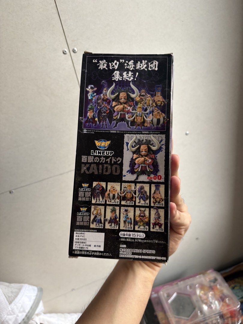 One Piece Kaido WCF Figure Banpresto (Category: Figurines & Statues) located in Manila. Submitted by tj.merch (Listing ID 1459519103, Image 3). Description: - Banpresto World Collectable Figure - Features Kaido in his iconic beast form - A must-have for any One Piece enthusiast - Box displays the full lineup on the back.