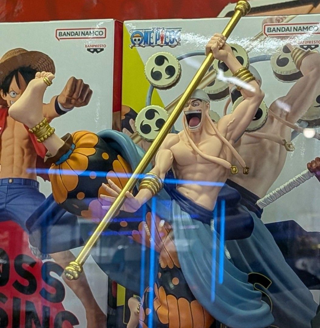 One Piece Monkey D. Luffy & Enel Banpresto Figures (Category: Figurines & Statues) located in Manila. Submitted by funk. (Listing ID 1459587293, Image 2). Description: - Set of 2 Banpresto One Piece Figures - Includes Monkey D. Luffy (classic outfit) - Includes Enel (with staff) - Perfect for any One Piece fan's collection - Excellent display pieces - Selling as a set -mib -Oct-Nov ETA.