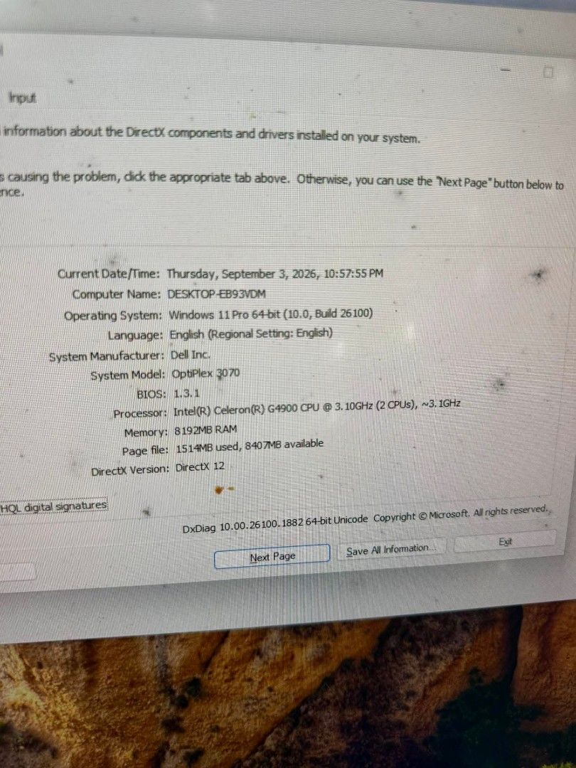 Optiplex 3070 SFF (Category: Desktops) located in Manila. Submitted by happyearth.953a15 (Listing ID 1459563022, Image 3). Description: Optiplex 3070 SFF G4900 8th gen Gseries 8gb ram 240gb ssd Windows 11 pro OS Unit with power cord 💸💸 6,000 Location: San Andres bukid manila Pick up or deliver.