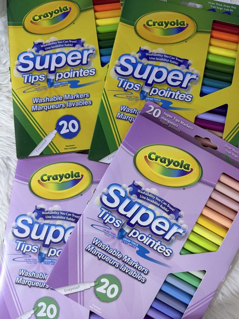 (PASTEL)Crayola Super Tips Washable Markers - 20 pieces (Category: Stationery & School Supplies) located in Rosario. Submitted by shimsimsells (Listing ID 1459666366, Image 1). Description: normal color - 280 pastel color - 430 available!! - orig - payo - mop: gcash - mod: jnt - pm me for inquiries rfs need funds ;(.