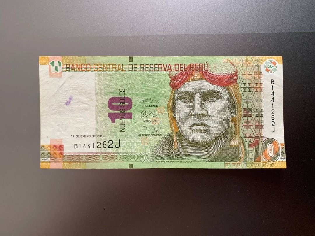 Peru 10 Nuevos Soles Banknote (Category: Currency) located in Indang. Submitted by vykolektor (Listing ID 1459611916, Image 1). Description: Peru 10 sol Condition in photos.