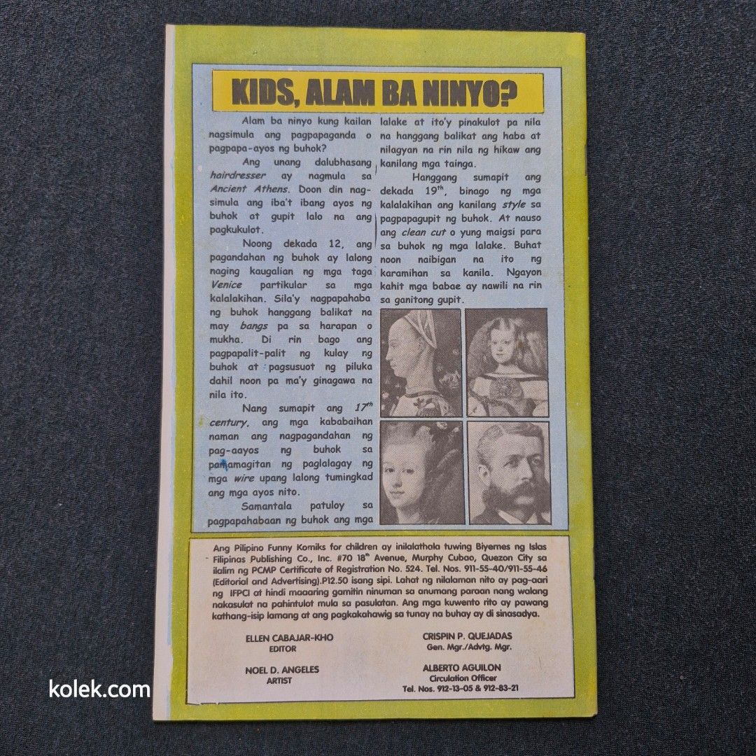 Pilipino Funny Komiks (Category: Comics & Manga) located in San Pedro. Submitted by .kolek.com (Listing ID 1459493324, Image 2). Description: Used Vintage Komiks ✔️Like new Condition ✔️Complete Pages ✔️No Penmark ✔️Smooth Surface ✔️Sharp Edges What U see is What U Get Sa nakaka appreciate lang MoP: Gcash J&T Courier Pickup or Book any Rider Buyer's book and expense Loc: San Pedro, Laguna 📣S3 0.3kg.