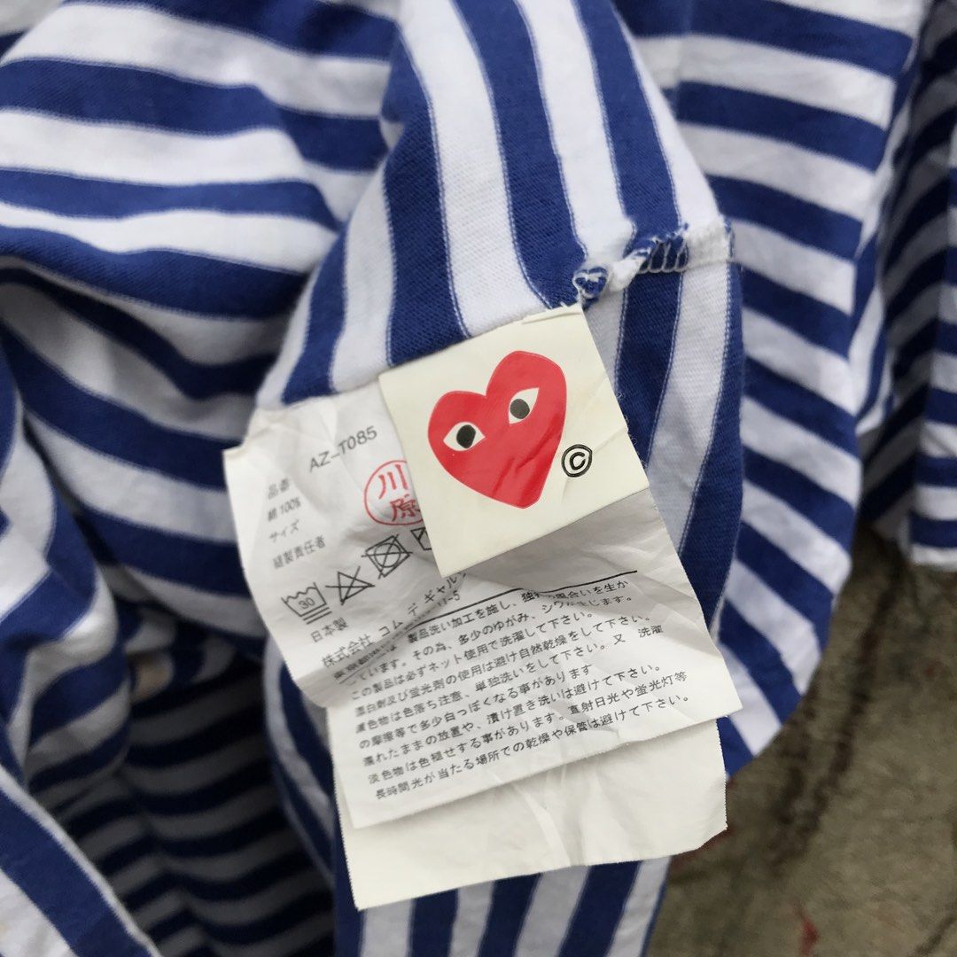 Play CDG White and Blue Stripes (Category: Shirts) located in Bulacan. Submitted by rage_against_stitches.ph (Listing ID 1459625430, Image 2). Description: W 21 L 25 Excellent Condition .