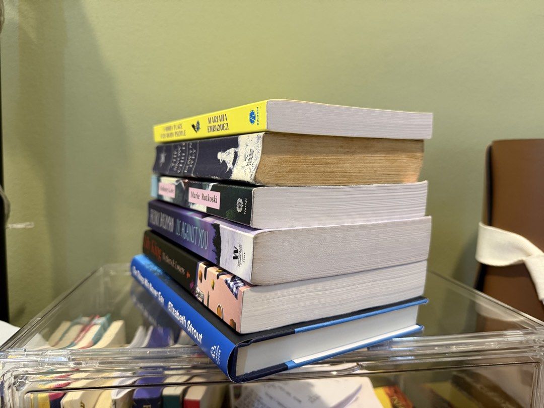 Preloved Authentic Books for Sale 🌸 (Category: Storybooks) located in Manila. Submitted by yonderingheights (Listing ID 1459570545, Image 2). Description: Authentic Preloved Books for Sale 🌸 rfs: clearing out shelf to make space for tbr [AVAILABLE] 1050 - The Things We Never Say by Elizabeth Strout 850 - Writers and Lovers by Lily King 350 - My Dark Vanessa by Kate Elizabeth Russell 650 - A Sunny Place for Shady People by Mariana Enriquez 200 -