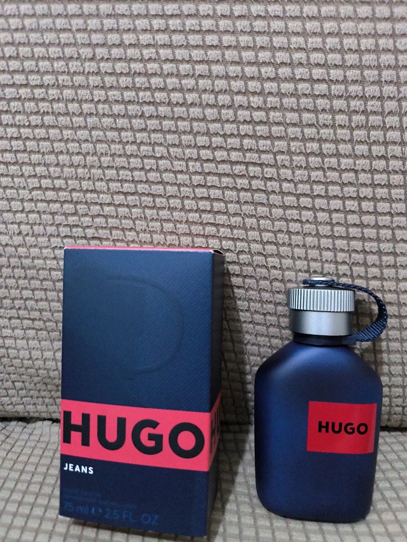 Preloved HUGO JEANS Eau de Toilette 75ml (Category: Fragrance & Deodorants) located in Batangas. Submitted by originalperfumesandbags (Listing ID 1459628729, Image 1). Description: - Hugo Jeans Eau de Toilette - Size: 75ml (2.5 fl oz) - Bottle Color: Dark Blue with Red Label - Packaging: Comes in original box - Origin: Made in France - Scent Profile: Great for everyday wear.