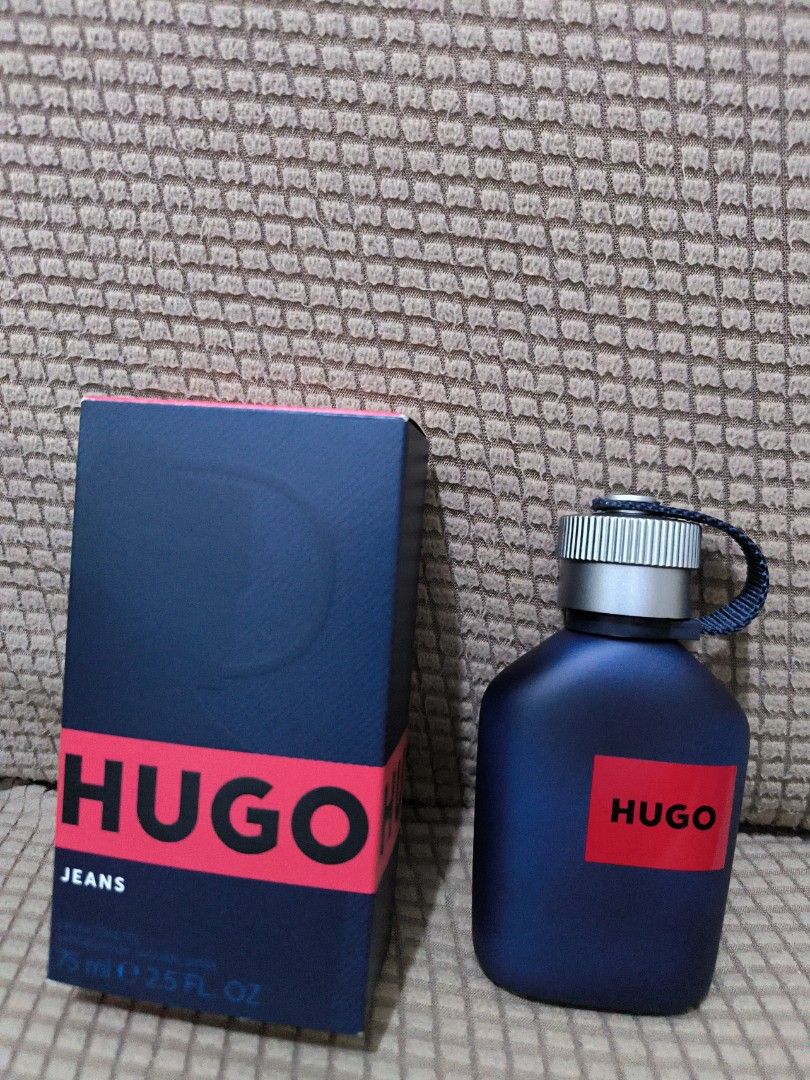 Preloved HUGO JEANS Eau de Toilette 75ml (Category: Fragrance & Deodorants) located in Batangas. Submitted by originalperfumesandbags (Listing ID 1459628729, Image 2). Description: - Hugo Jeans Eau de Toilette - Size: 75ml (2.5 fl oz) - Bottle Color: Dark Blue with Red Label - Packaging: Comes in original box - Origin: Made in France - Scent Profile: Great for everyday wear.