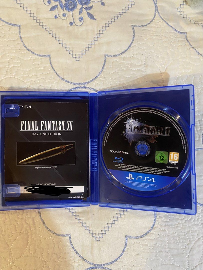 PS4 Final Fantasy XV Day One Edition (Category: PlayStation) located in Caloocan City. Submitted by startlus (Listing ID 1459536895, Image 2). Description: - Final Fantasy XV Day One Edition for PS4 - Includes game disc - Includes manual - Great for fans of the Final Fantasy series PRISTINE CONDITION.