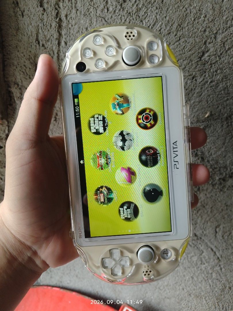 Ps vita slim ( white/lime green ) Jailbreak (Category: Others) located in Manila. Submitted by l.pagunsan (Listing ID 1459533115, Image 2). Description: Ps vita slim ( white/lime green ) Jailbreak 2ndhand slightly used presentable pede sa maselan. No issue Jailbreak 128gb full of games unli download thru PKGj , vita , psp & ps1 Ps2 port installed. Check photo for reference Package Unit Sound loud 10/10 Tempered glass front & back Clear case Pouch