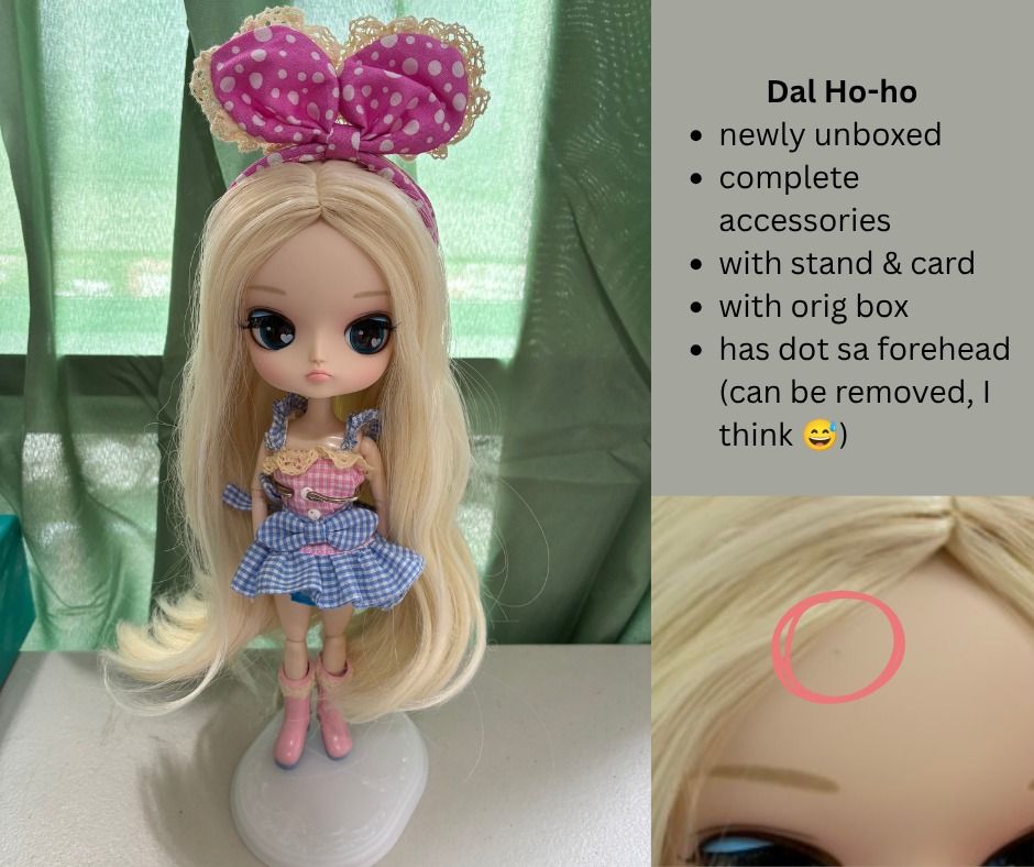 Pullip Dal Ho-ho Doll (Category: Designer & Blind Box Toys) located in San Juan City. Submitted by stellaestelle (Listing ID 1459516168, Image 1). Description: - Brand new Dal Ho-ho doll, newly unboxed. - All accessories are complete. - Includes stand and card. - Comes with original box. - Small dot on forehead (may be removable, please check photos)..
