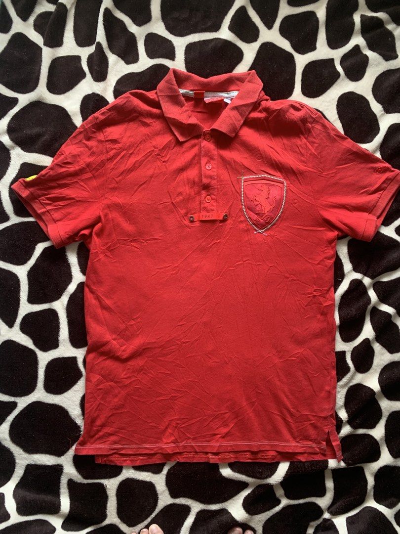 Puma x Ferrari Polo shirt (Category: Tshirts & Polo Shirts ) located in Kabacan. Submitted by nevr_outofstyle (Listing ID 1459520186, Image 1). Description: Puma x Ferrari Polo shirt • Details W- 20” L- 27” Good Condition issue: slight fade in neck area (see pic) buyer will shoulder the delivery fee MOP: Gcash 🚚 J&T.