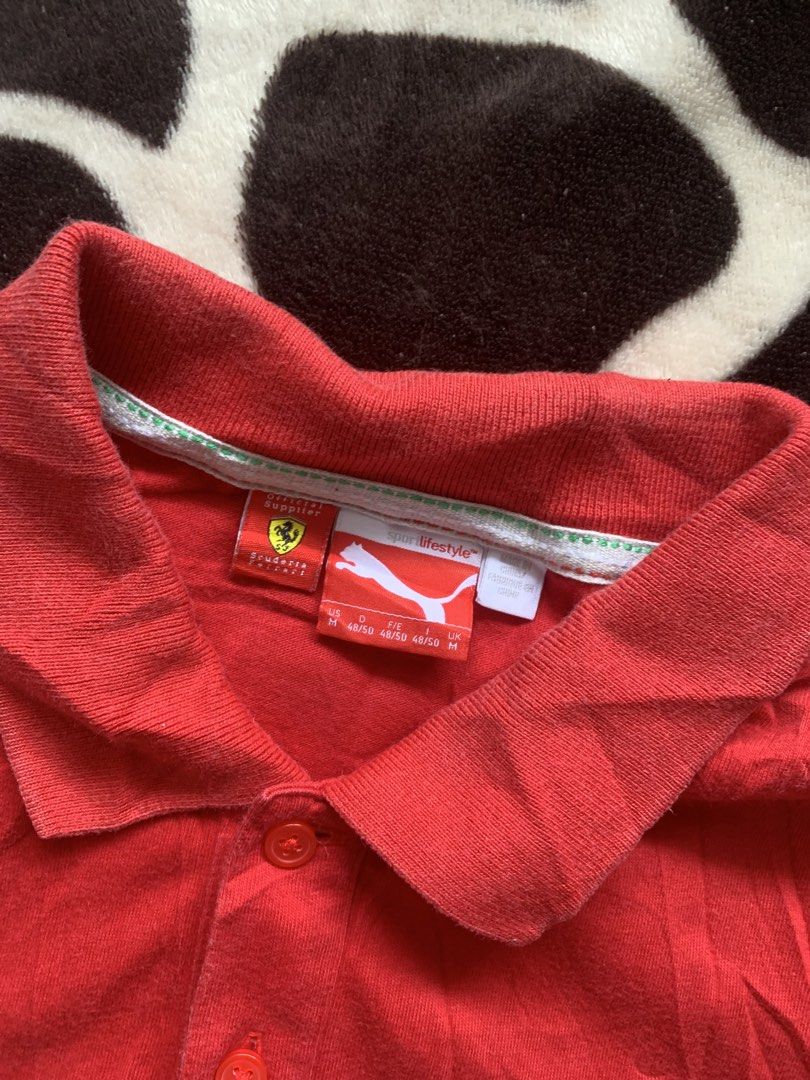 Puma x Ferrari Polo shirt (Category: Tshirts & Polo Shirts ) located in Kabacan. Submitted by nevr_outofstyle (Listing ID 1459520186, Image 3). Description: Puma x Ferrari Polo shirt • Details W- 20” L- 27” Good Condition issue: slight fade in neck area (see pic) buyer will shoulder the delivery fee MOP: Gcash 🚚 J&T.