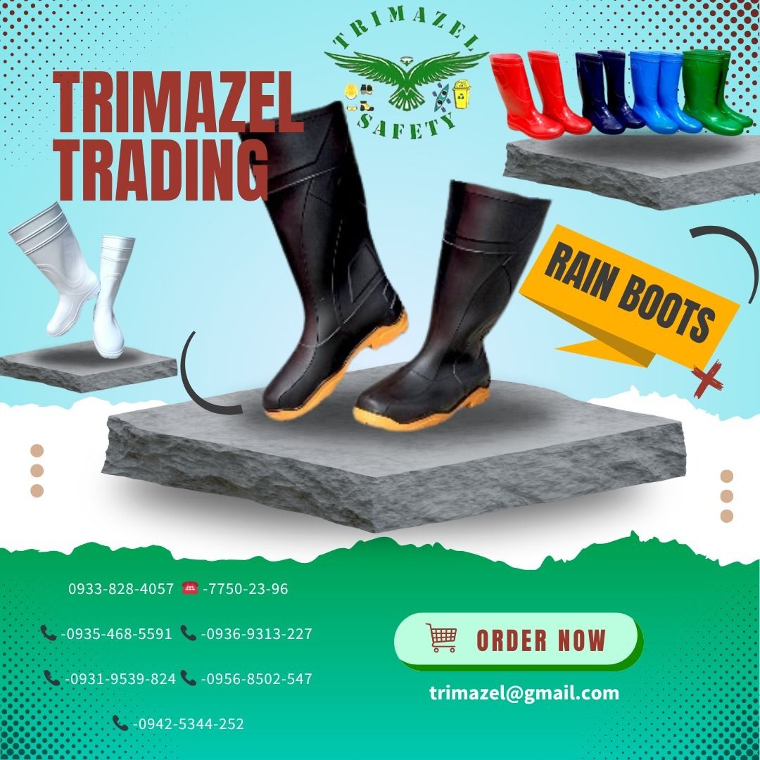 Rain Boots | Waterproof Work Boots | Outdoor Use (Category: Looking For) located in Caloocan City. Submitted by trzlranel271 (Listing ID 1459550244, Image 1). Description: ## RAIN BOOTS ## ## 🌧️ STEP INTO THE RAIN WITH CONFIDENCE! 👢☔ Don’t let wet weather slow you down! Our Waterproof Rain Boots are made for people who need reliable protection, comfort, and durability during rainy days and demanding outdoor work. 💦 Waterproof Protection – Help