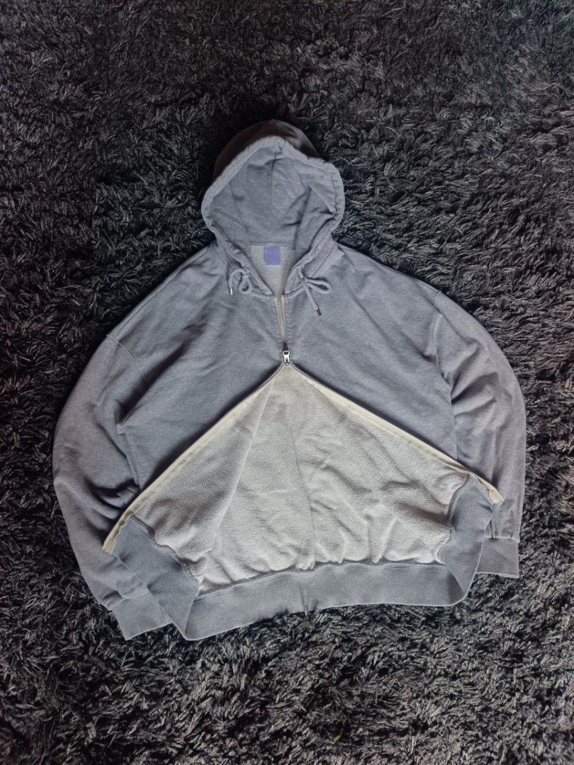 Random double zip Gray Jacket (Category: Coats, Jackets and Outerwear) located in Davao. Submitted by karlito. (Listing ID 1459551398, Image 2). Description: Width 24.5 Length 27 Issue:Lints CR 9.5/10 Excellent Condition Colors may vary due to camera quality and lighting..