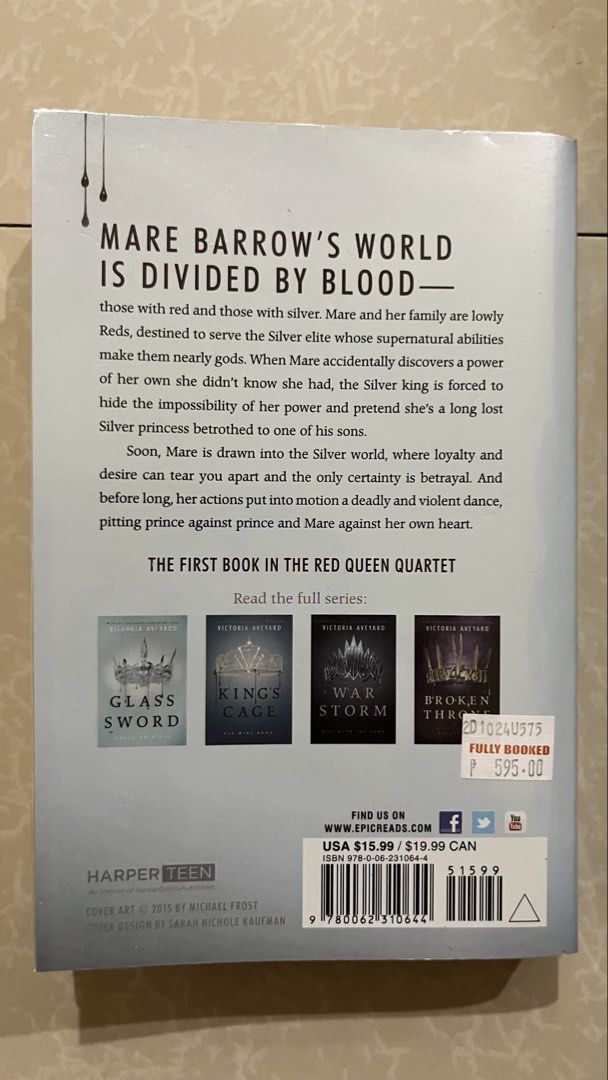 Red Queen by Victoria Aveyard (Category: Storybooks) located in Quezon City. Submitted by kkkchx (Listing ID 1459528865, Image 2). Description: Rfs: decluttering.